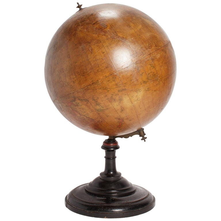 Terrestrial Globe with Wooden Base, Italy, 1880 For Sale