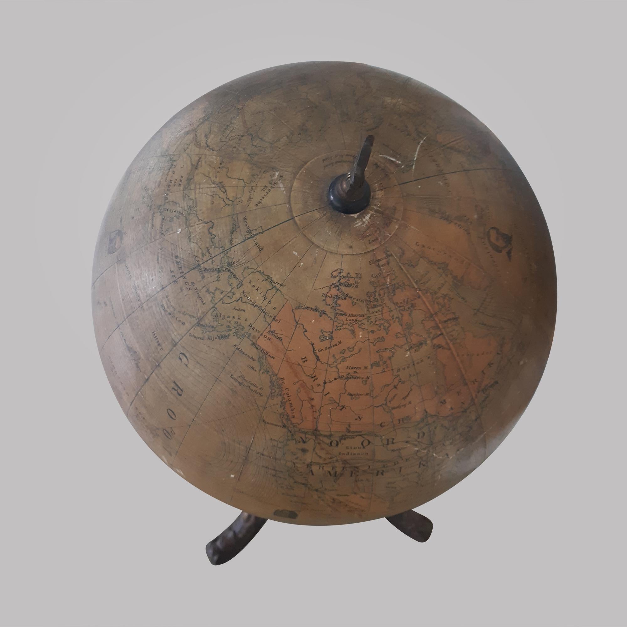 Napoleon III Terrestrial Globe World Mappemonde Napoleon Three For Sale