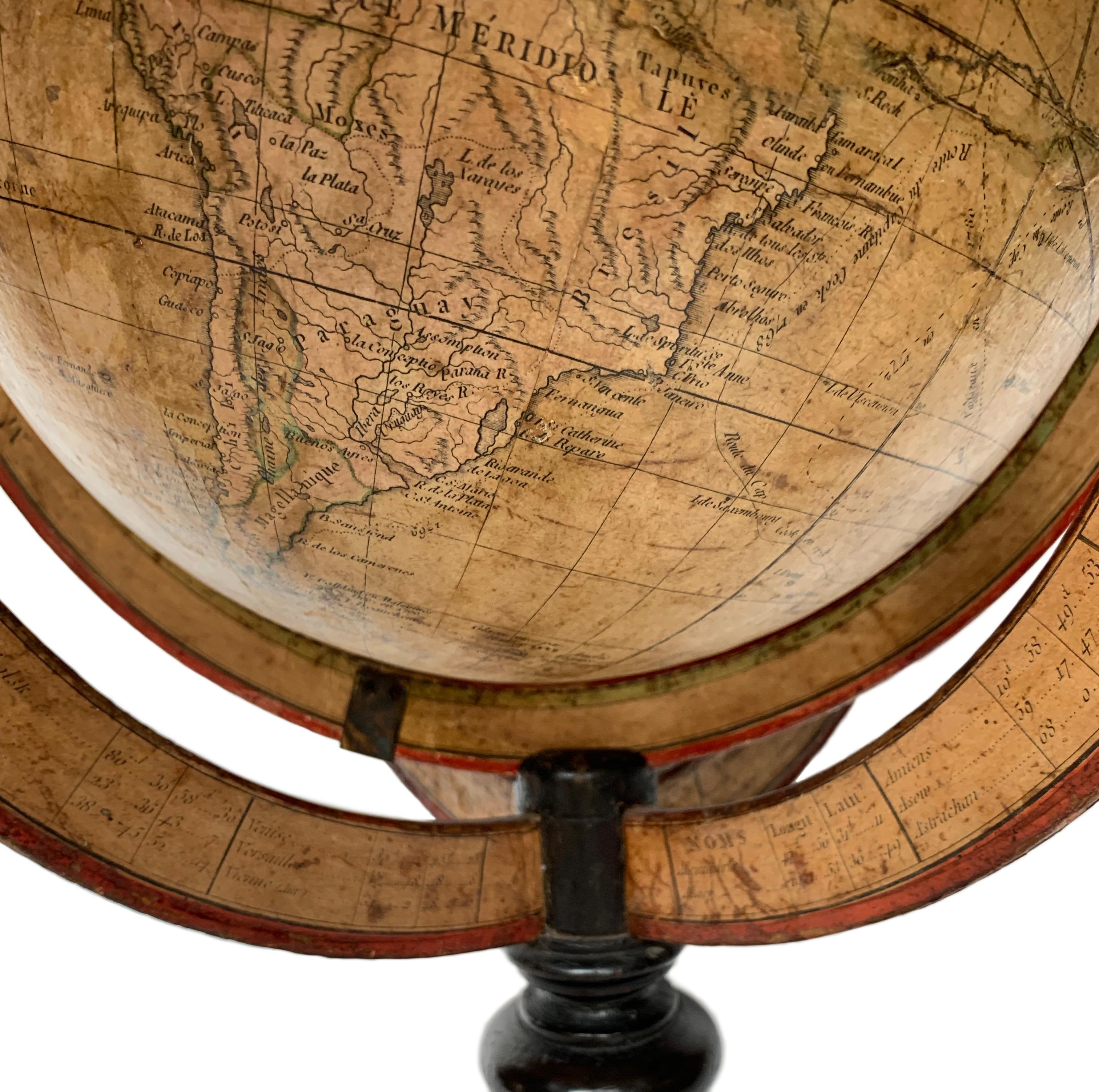 Globe terrestre de table par Félix Delamarche, Paris, 1821 en vente 4
