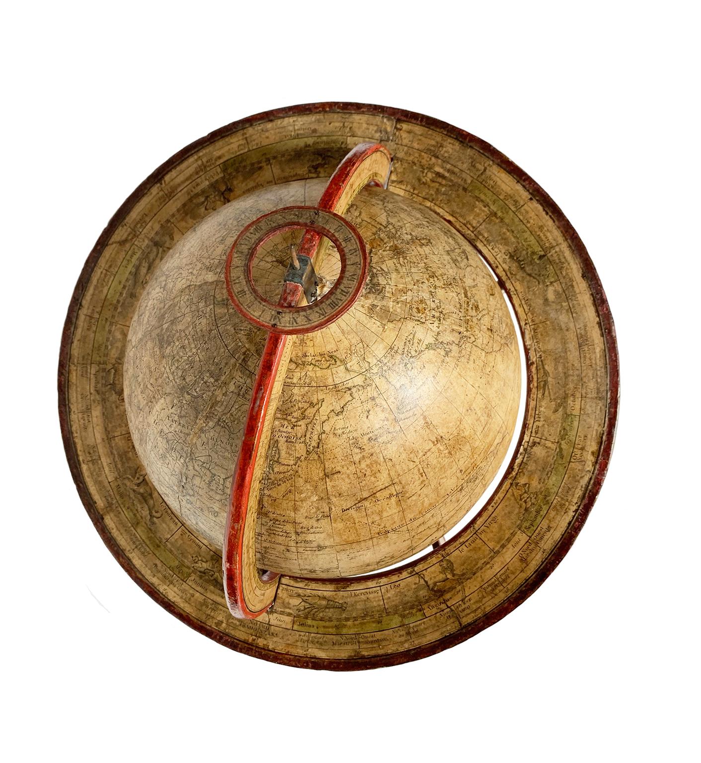 Terrestrial Table Globe by Félix Delamarche, Paris, 1821 For Sale 5