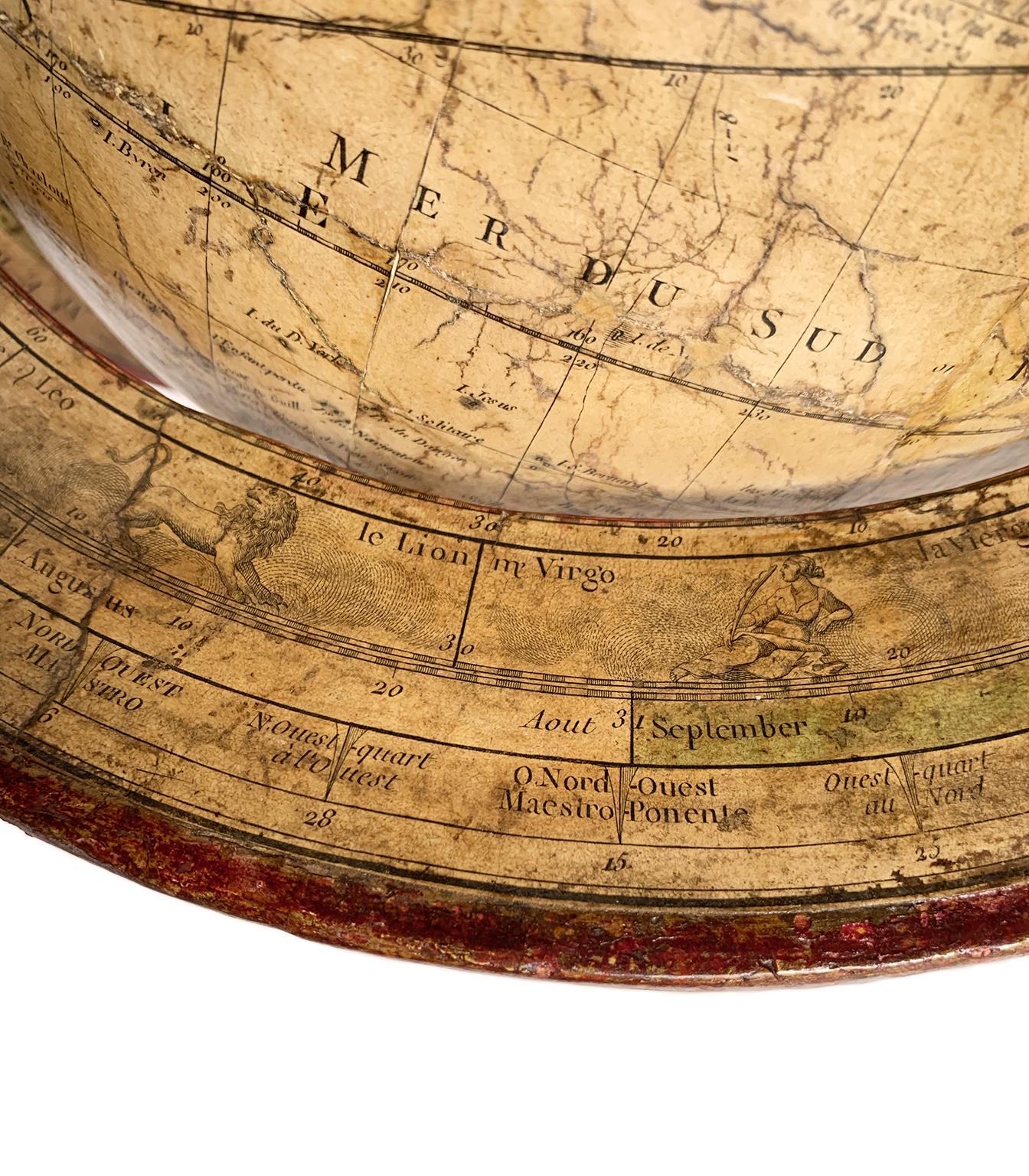 Terrestrial Table Globe by Félix Delamarche, Paris, 1821 For Sale 7