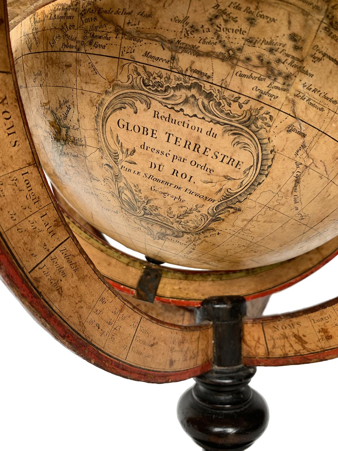 Restauration Globe terrestre de table par Félix Delamarche, Paris, 1821 en vente