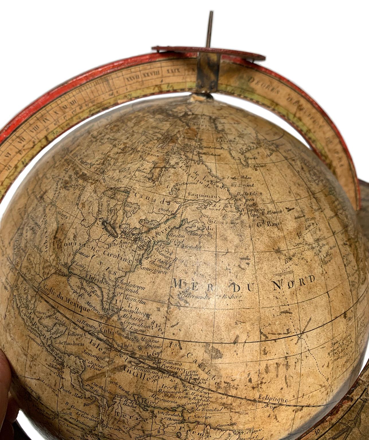 Terrestrial Table Globe by Félix Delamarche, Paris, 1821 In Good Condition For Sale In Milano, IT