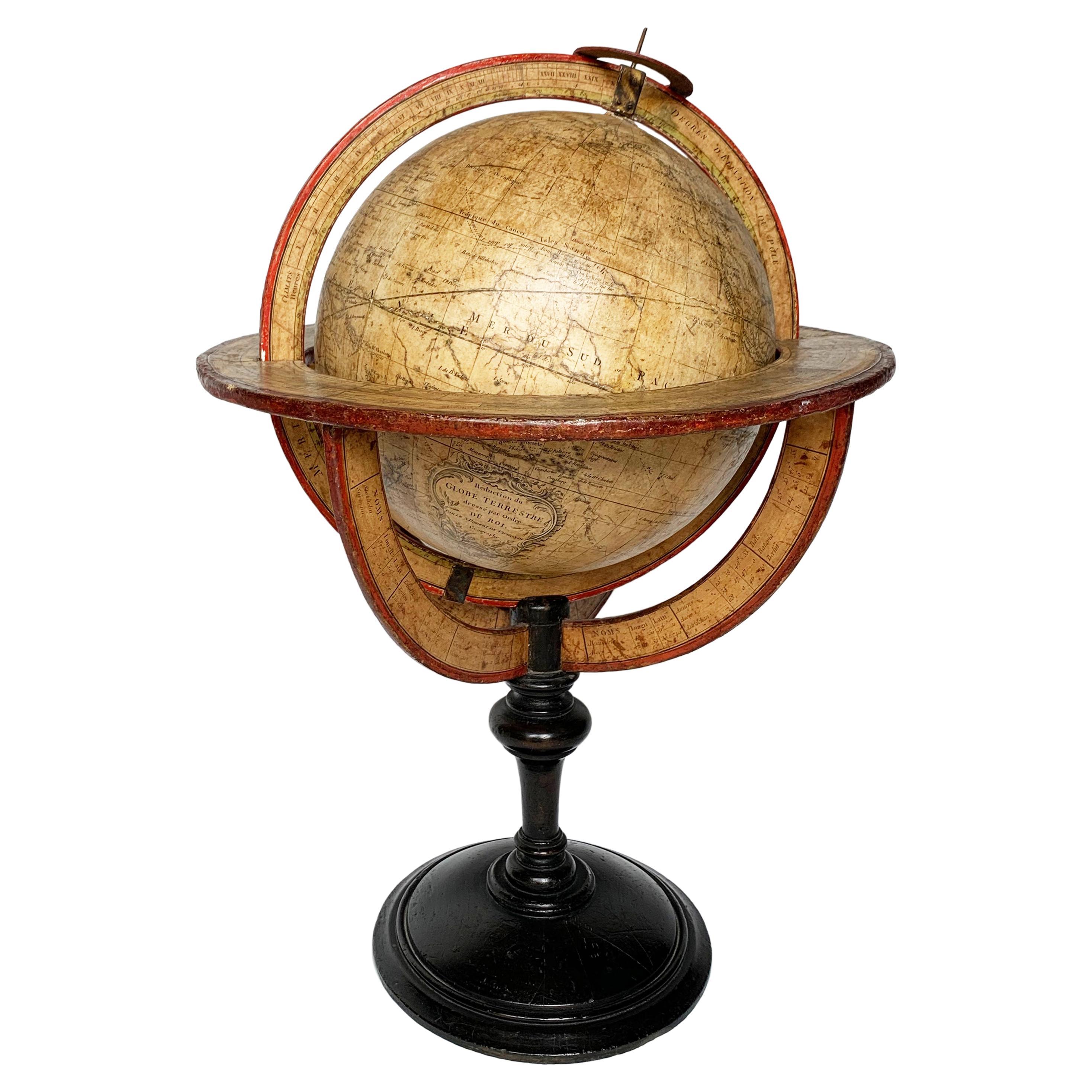 Terrestrial Table Globe by Félix Delamarche, Paris, 1821 For Sale