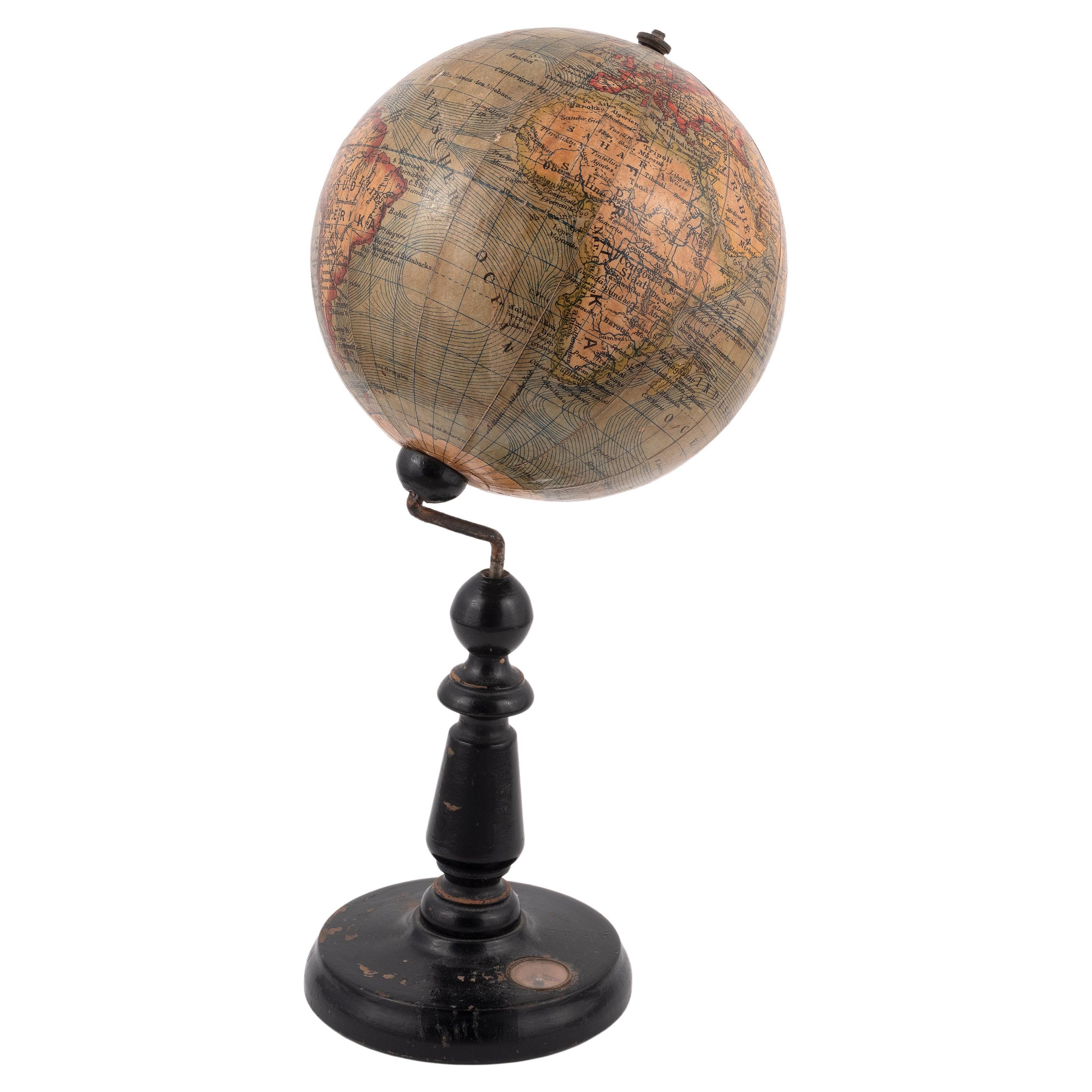 Terrestrial Table German Globe Late 19th Century For Sale