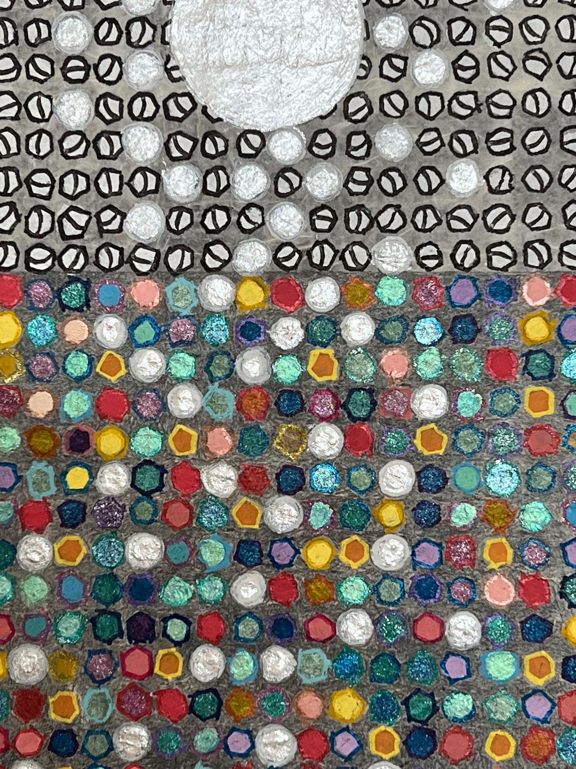Farfalle, zebre e raggi di luna, Pittura astratta in vendita 1