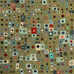 Irregular Grid with Circles, Abstract Painting