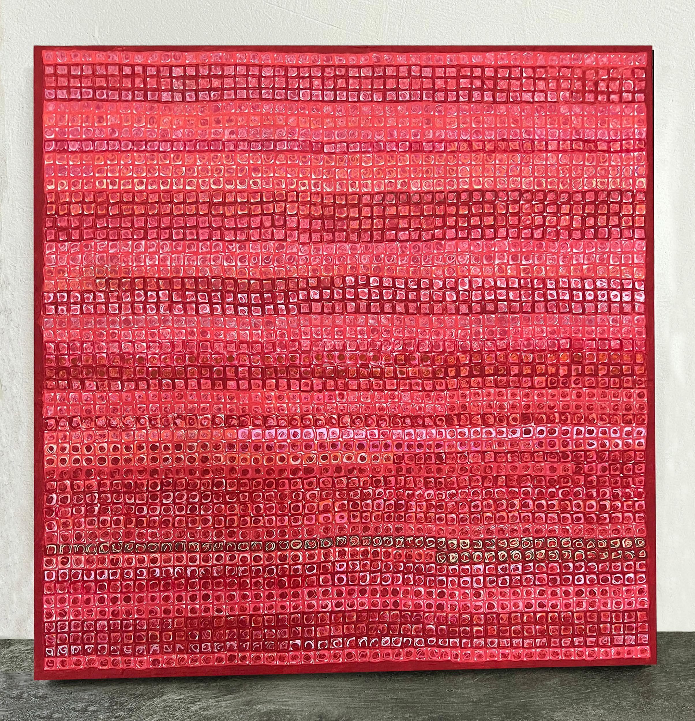 Scharlachrotes Feld, Abstrakte Malerei (Rot), Abstract Painting, von Terri Bell