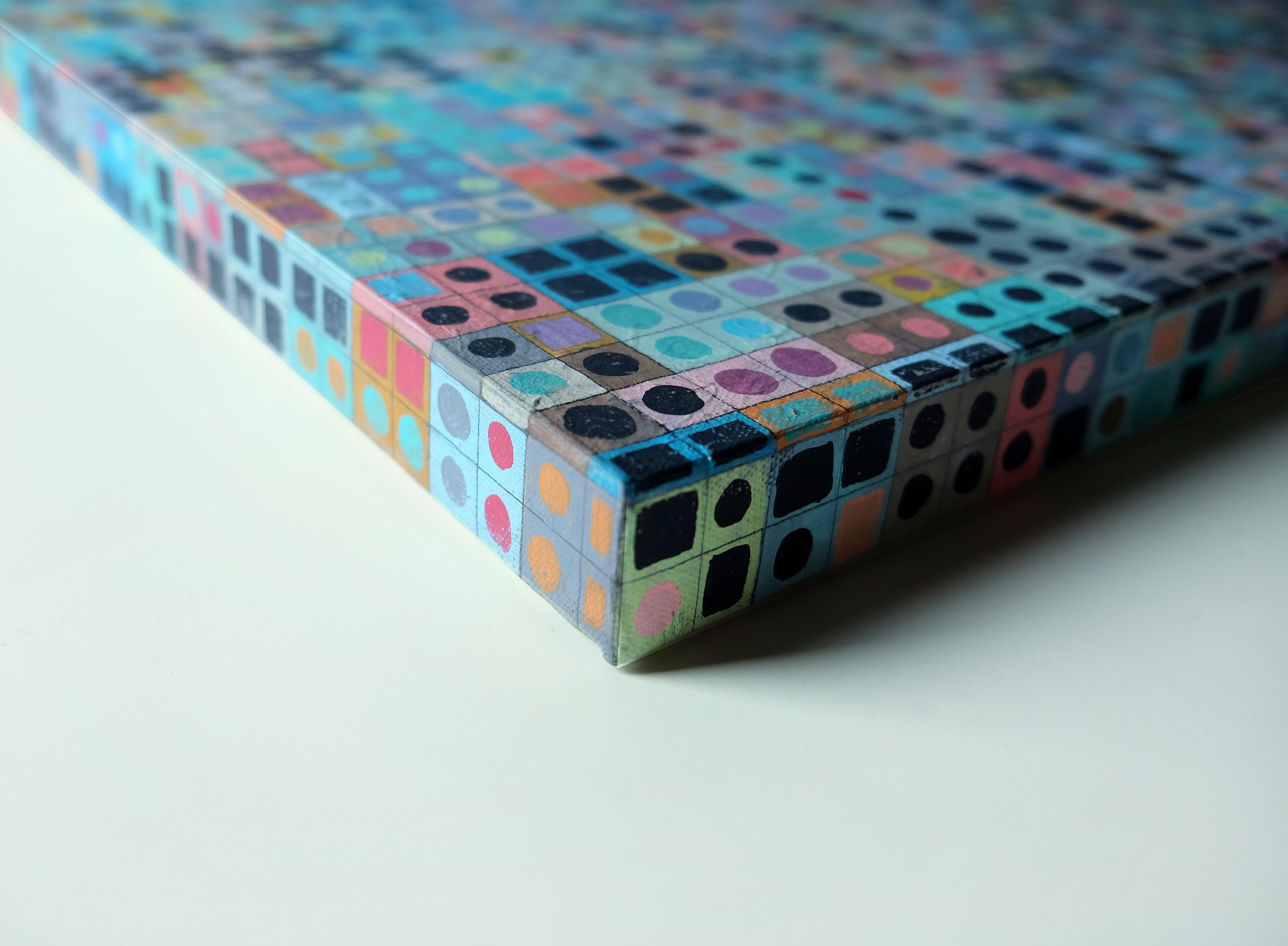 Estetica della griglia:  #4, Pittura astratta - Mixed Media Art Astratto di Terri Bell