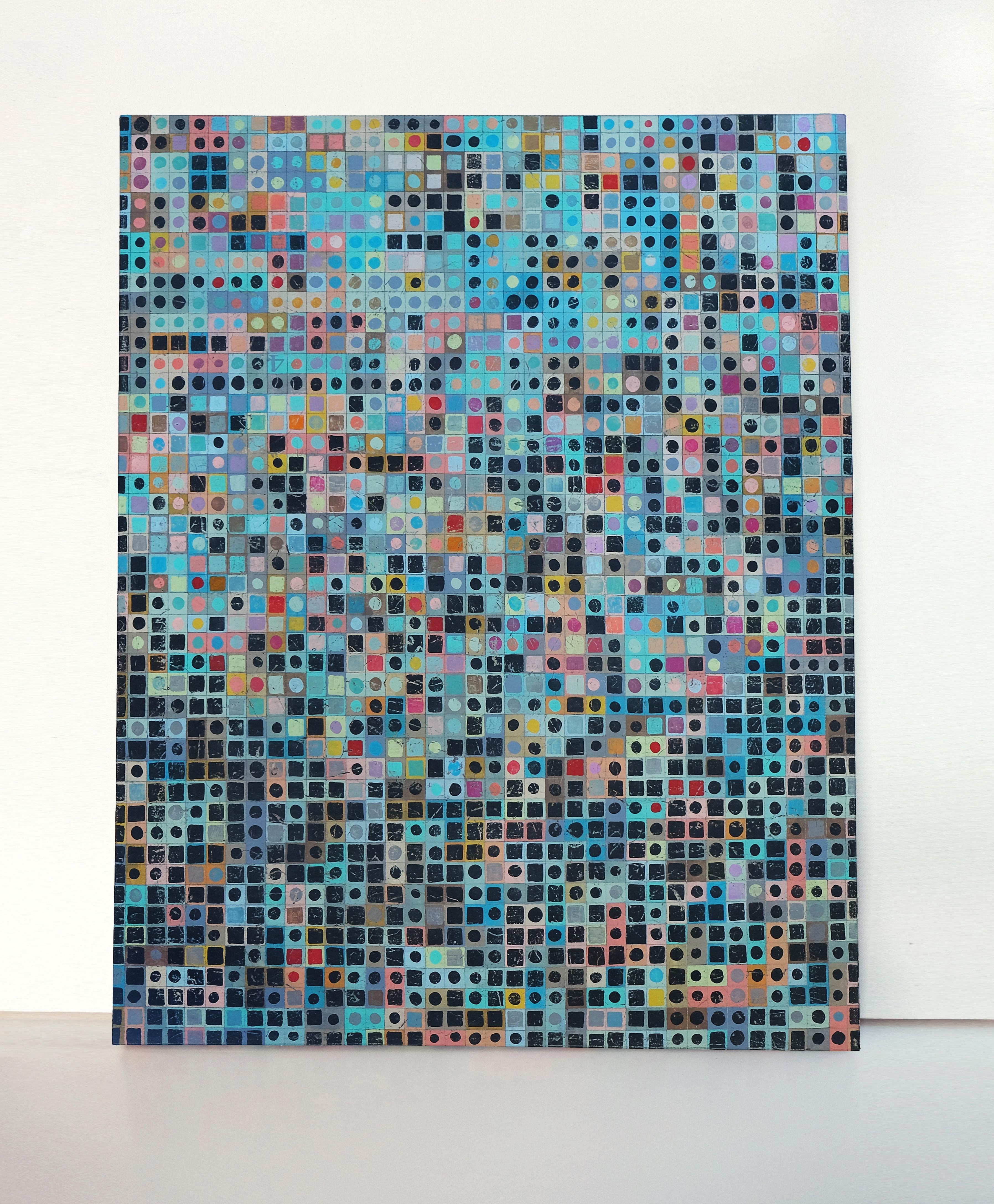 <p>Commenti dell'artista<br />Questo pezzo è la continuazione della serie Geometria Grid dell'artista Terry Bell e incorpora forme geometriche in composizioni organiche. La complessa tavolozza di colori e la griglia del dipinto unificano la