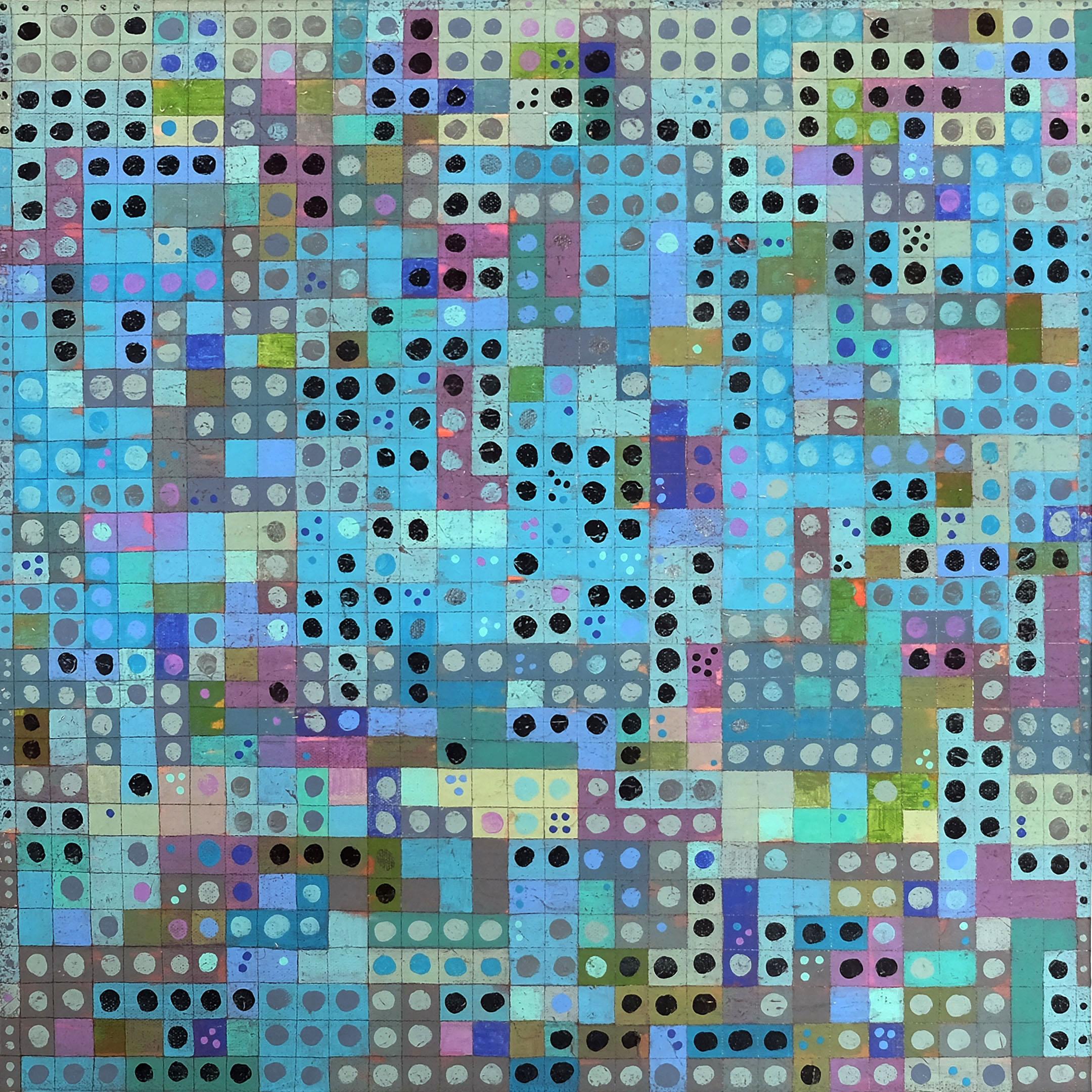 Grid Aesthetic:  Blue as Delimiter, Abstract Painting - Mixed Media Art by Terri Bell
