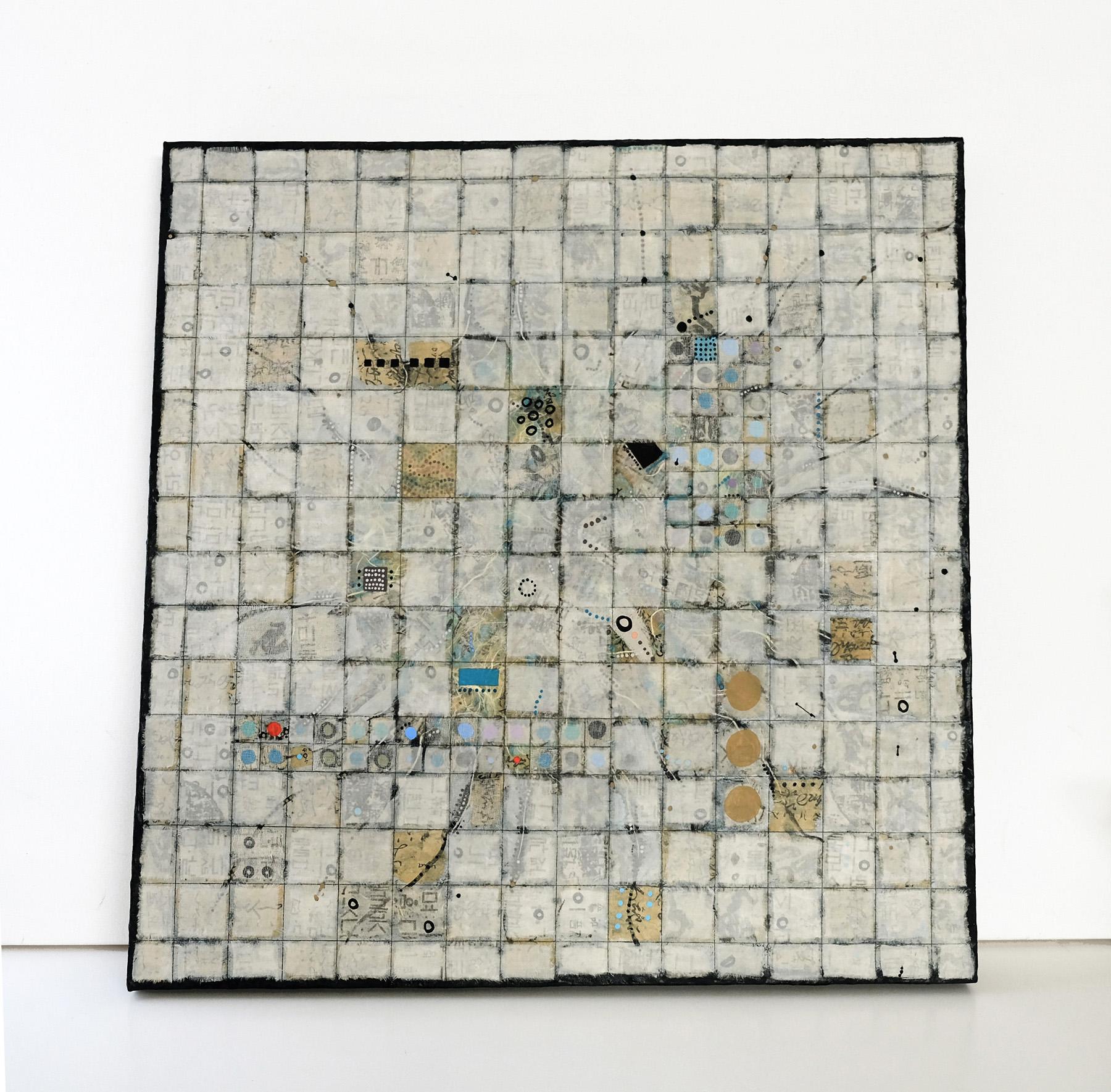 <p>Artist Comments<br>A multi-media abstract with subtle blocks of organic and geometric elements by artist Terri Bell. 