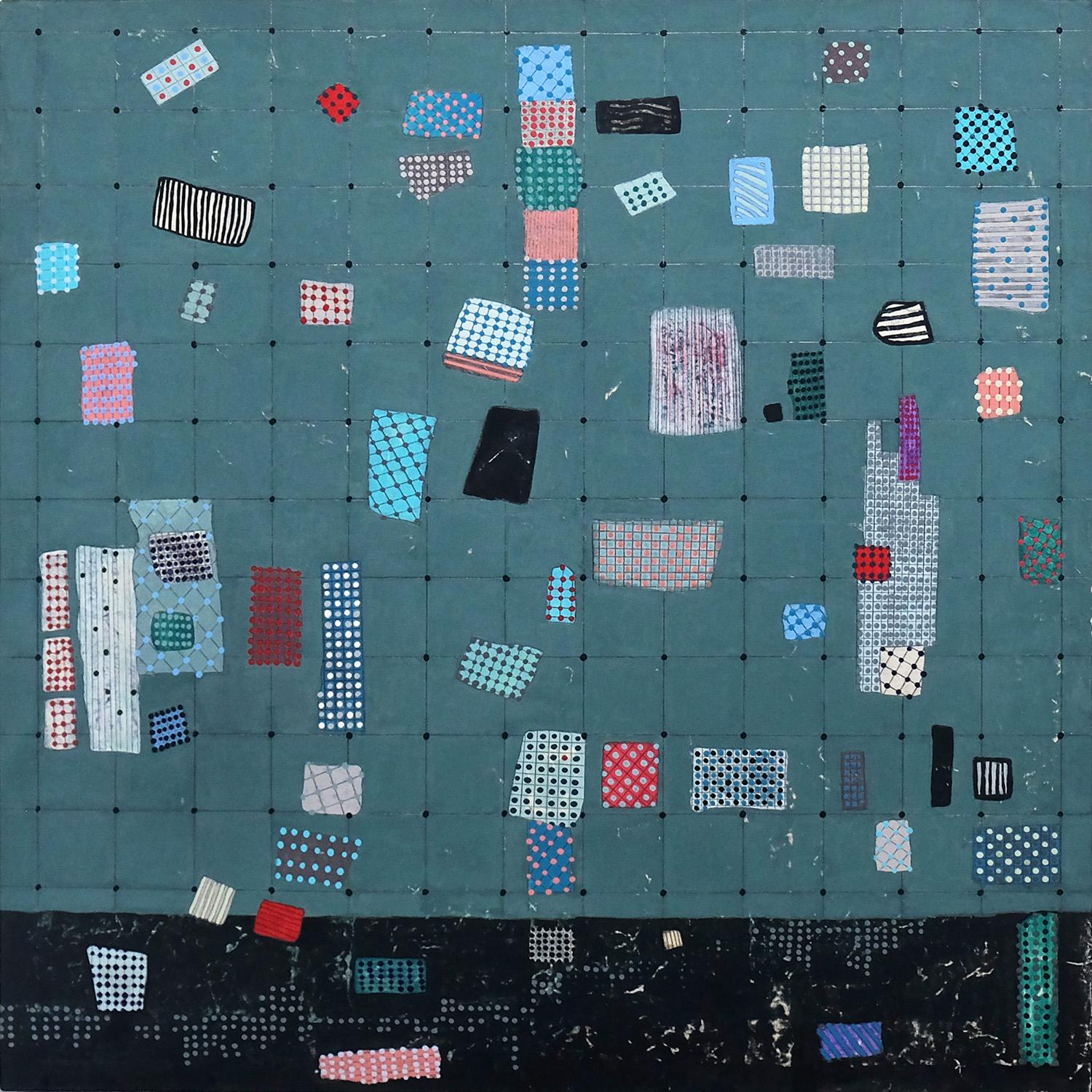 Stepping out of Line, peinture abstraite - Mixed Media Art de Terri Bell