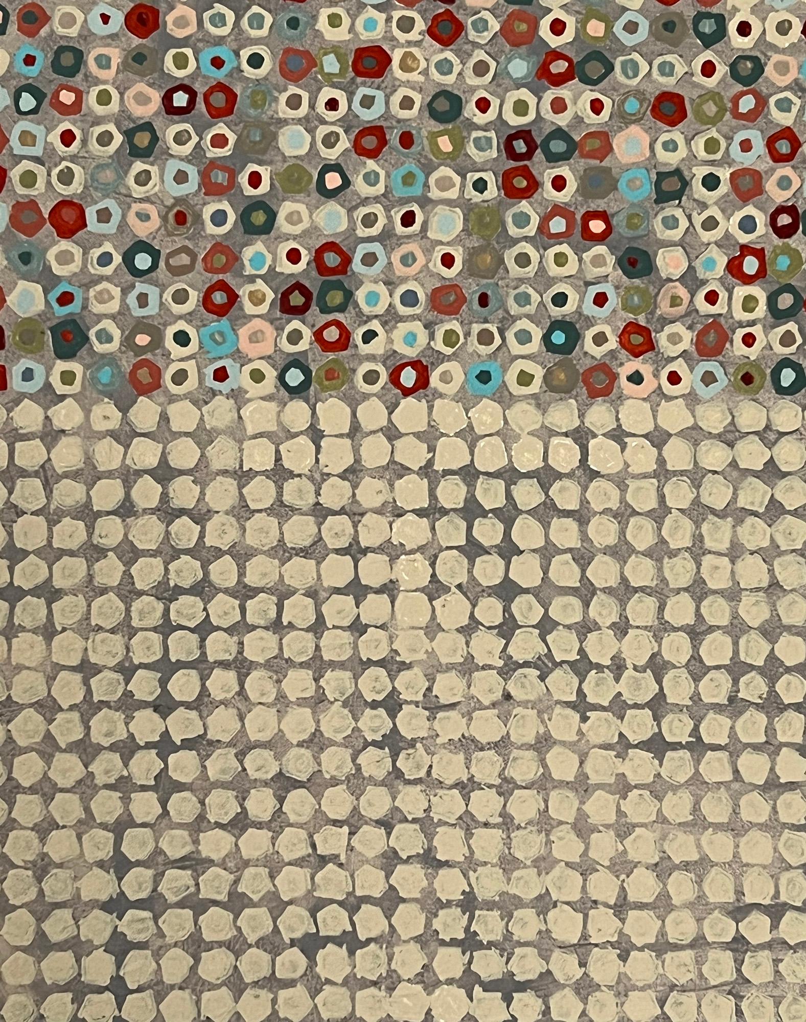 <p>Commenti dell'artista<br>L'artista Terry Bell presenta un astratto geometrico organizzato intuitivamente in una griglia. Un giardino fiorito formalizzato prospera in un campo di fieno disposto su un tranquillo sfondo grigio. 