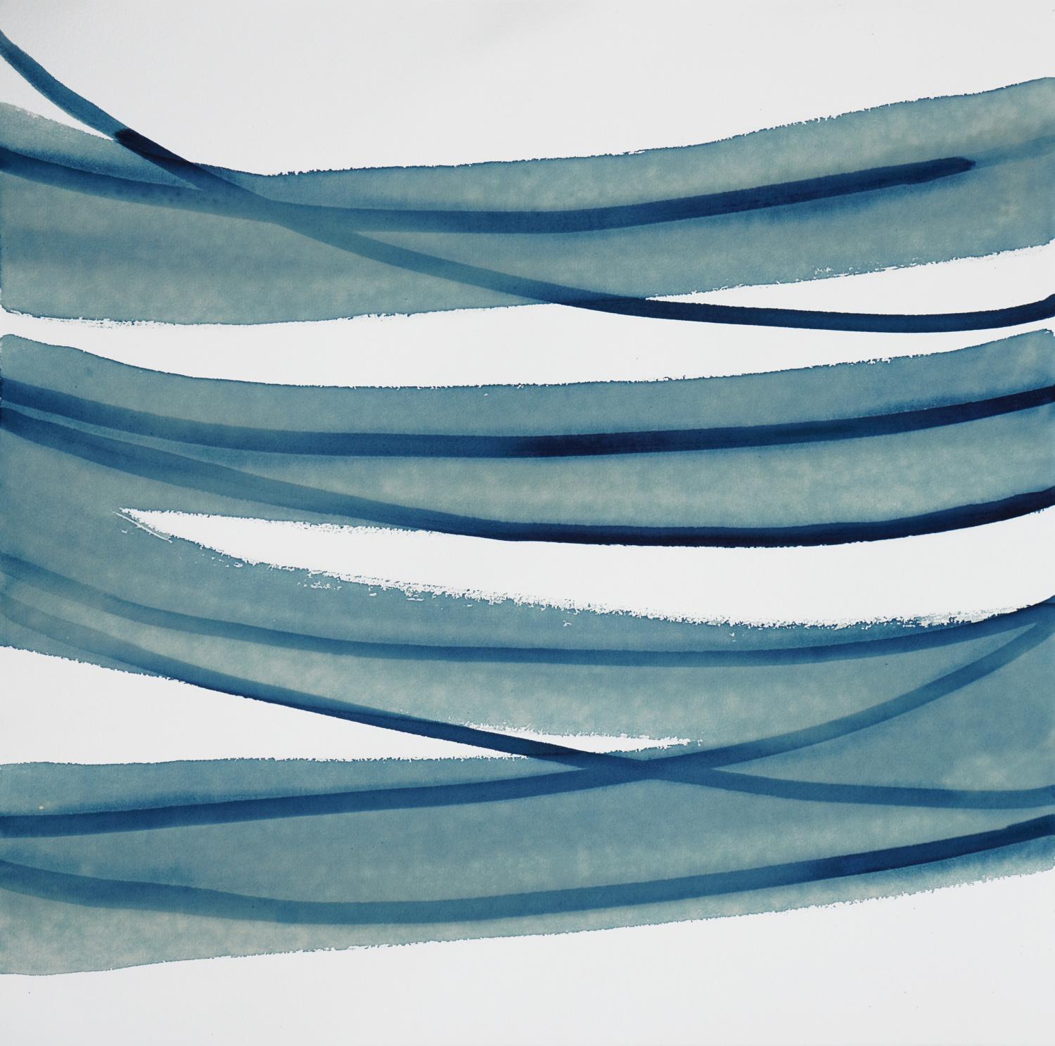 Terri Dilling Abstract Painting – Blaue Strata IX