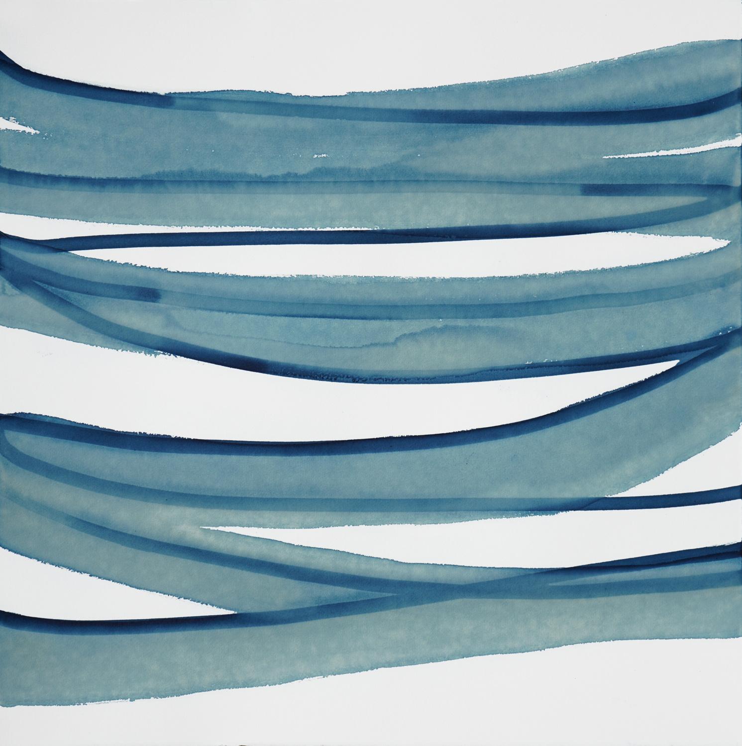 Terri Dilling Abstract Painting – Blaue Strata X