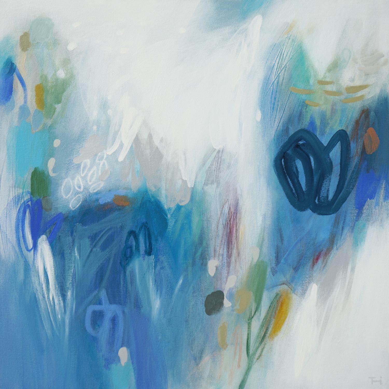 Abstract Painting di Terri Dilling - Tranquillità blu 2