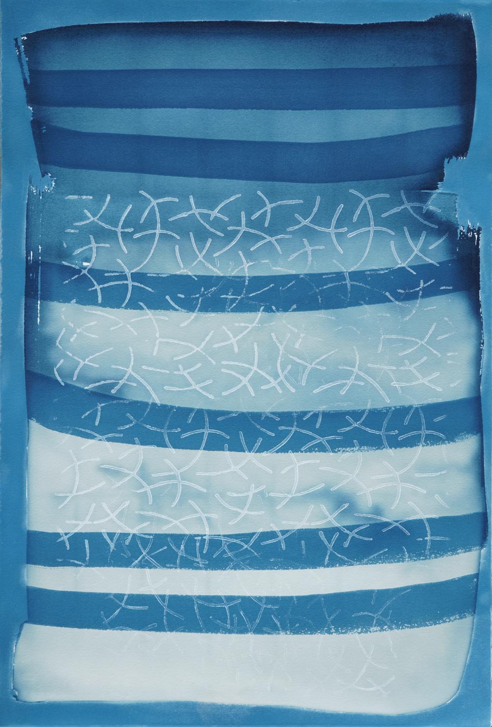 Terri Dilling Abstract Painting – Blaues Gefäß II
