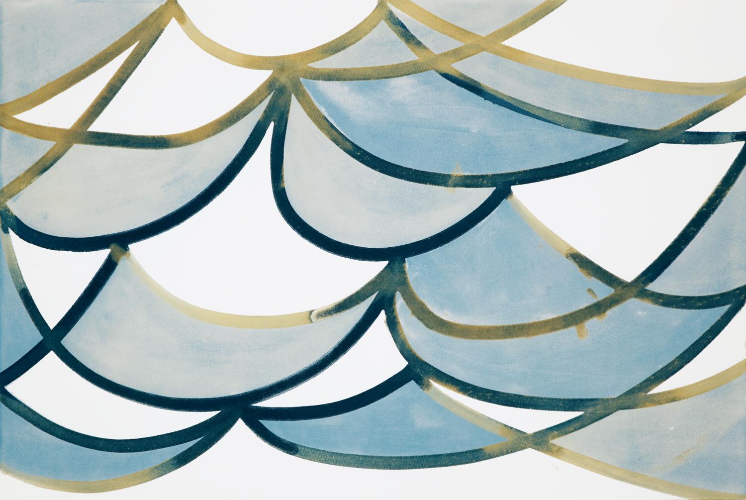 Terri Dilling Abstract Painting – Blaue Wellen 18