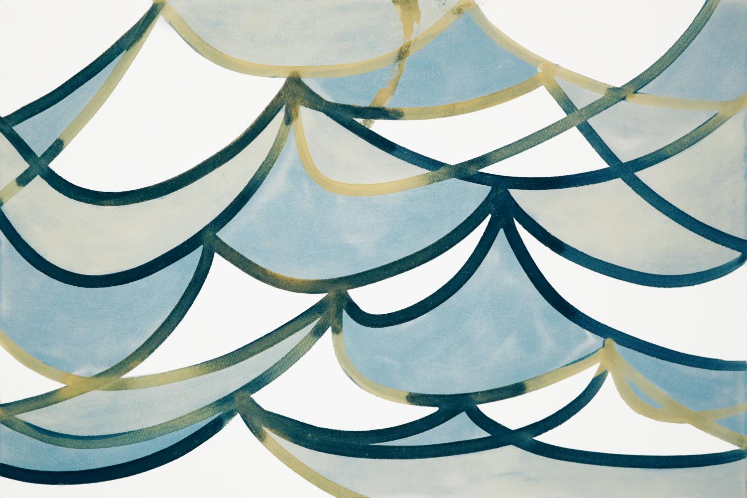 Terri Dilling Abstract Painting – Blaue Wellen 19