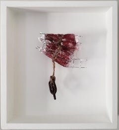 Abstrakte 3D-Wandskulptur: „Rot“