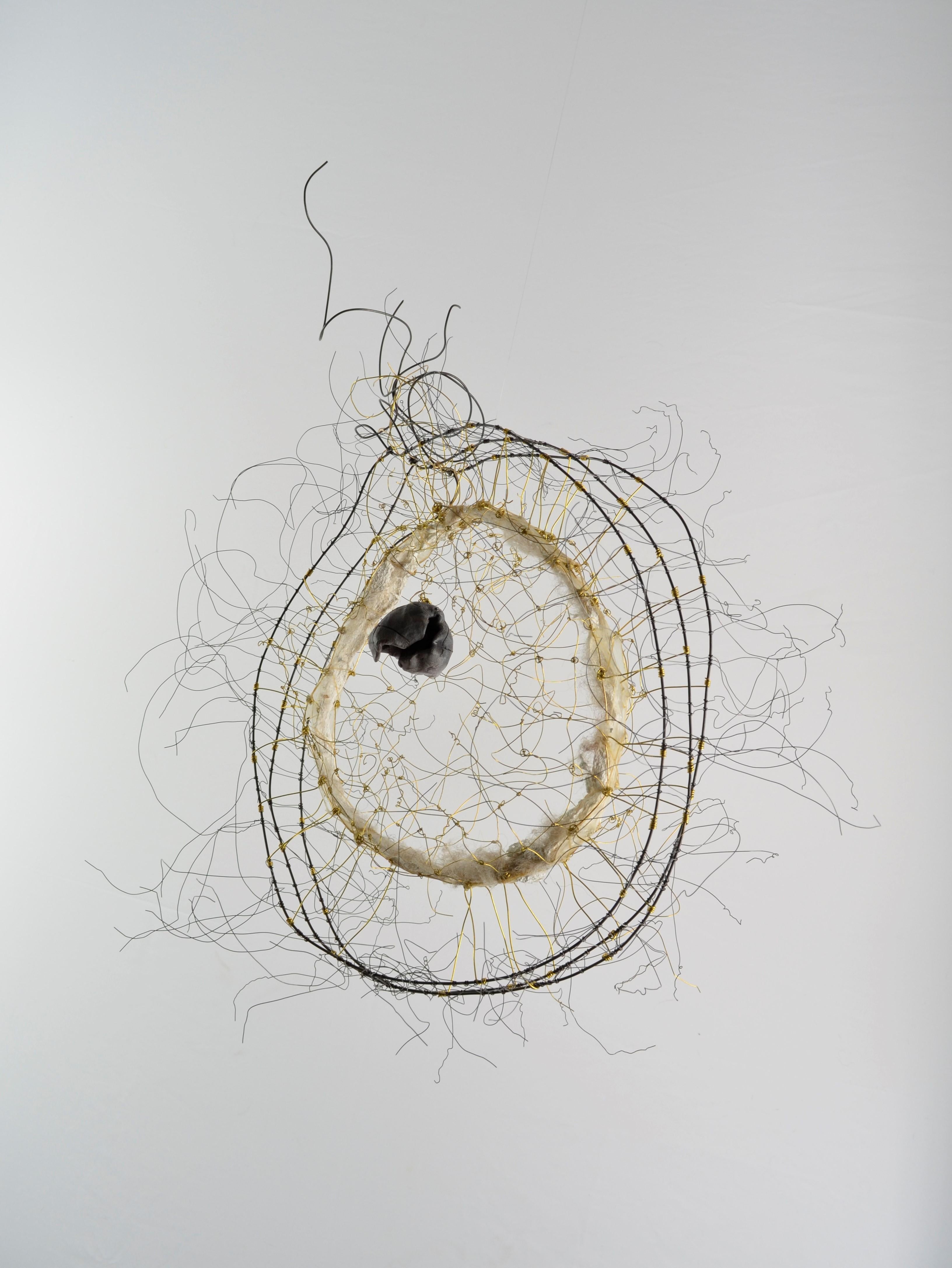 Terri Fraser Abstract Sculpture - Hanging wire sculpture: 'Willa'