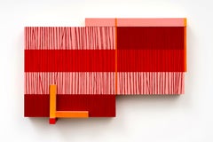 Vintage Be Mine- Abstract Wall Sculpture - red, pink, orange, minimalism, mcm, bold