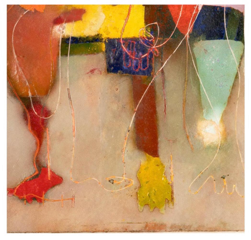 Terri Hallman (B. 1962)  Multi-Media-Malerei (Holz) im Angebot