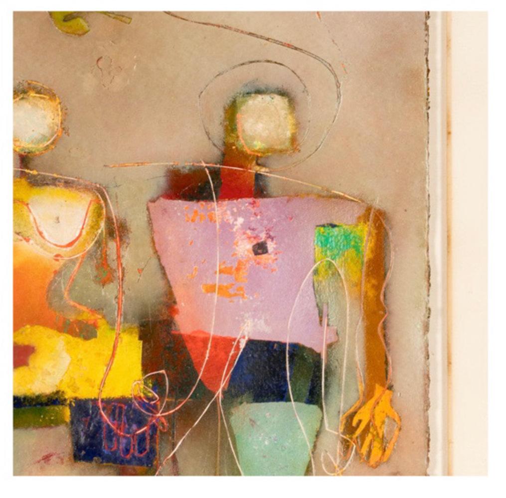 Terri Hallman (B. 1962)  Multi-Media-Malerei im Angebot 1