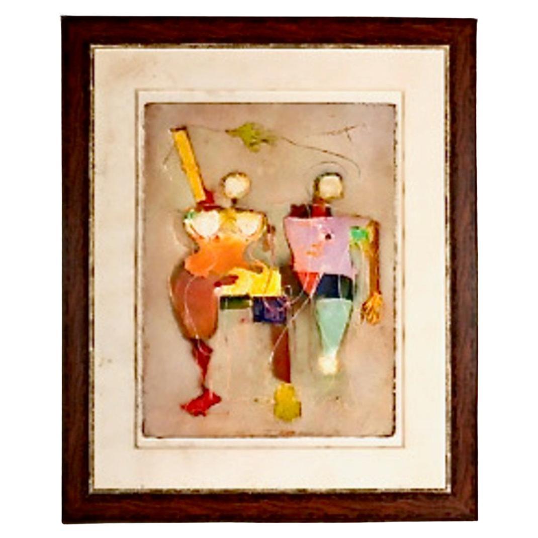 Terri Hallman (B. 1962)  Multi-Media-Malerei im Angebot