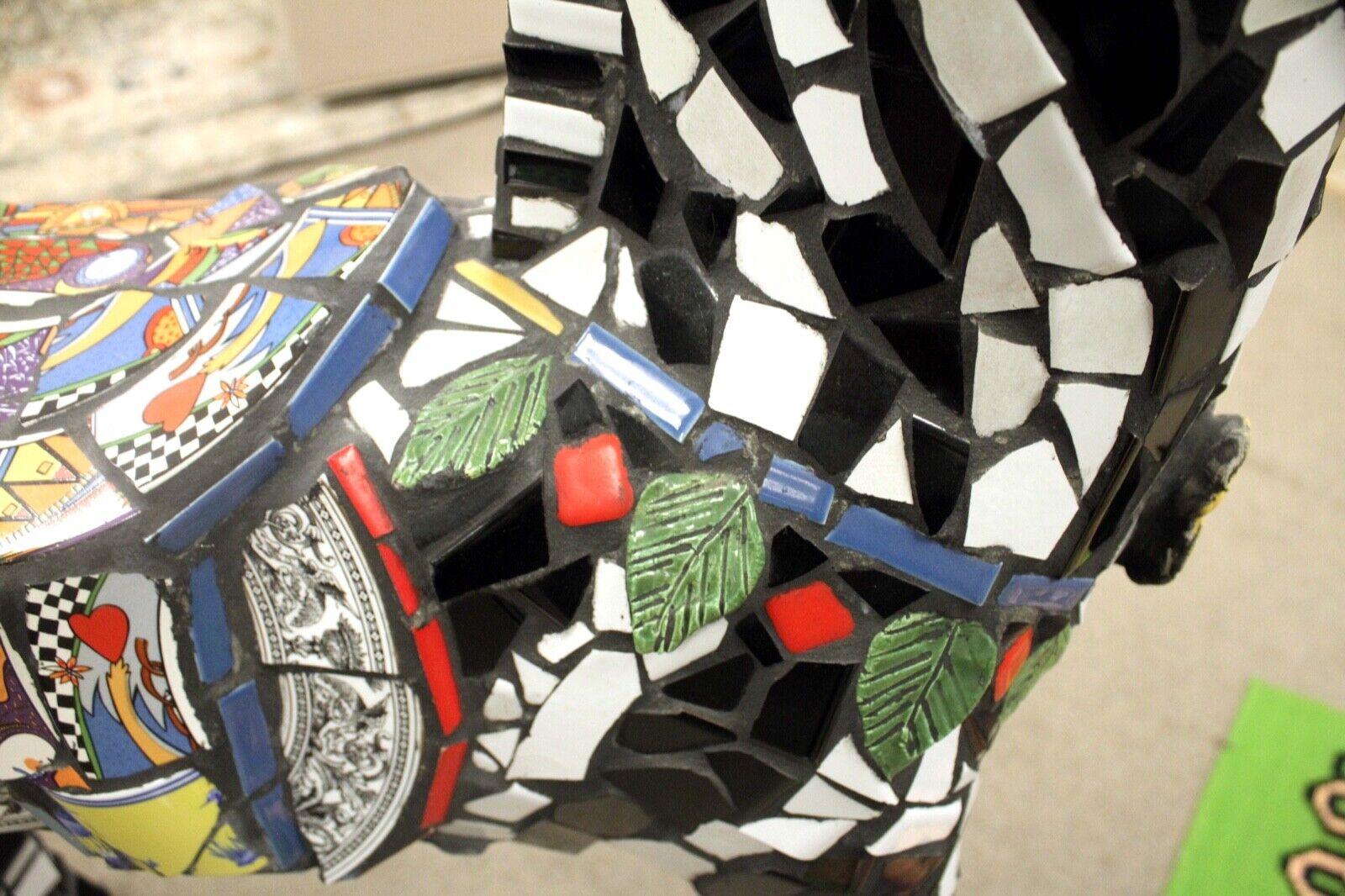 Terrie Kvenild Mosaic Zebra Life-Size Signed Contemporary Mixed Media Sculpture 3