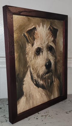 Terrier Olio Cane Pittura