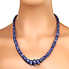 Terrific Tanzanite necklace graduated 23 inch purple/blue rondelles Great Gift!