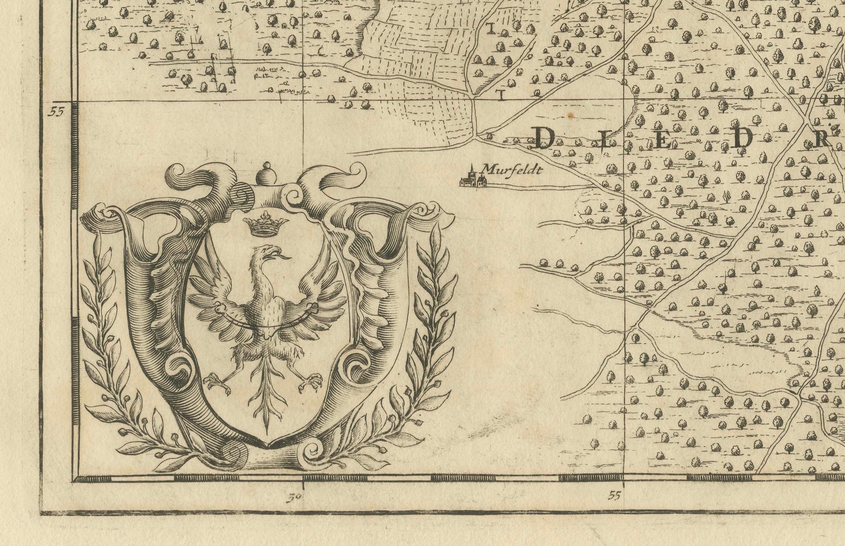 Territorium Francofurtens - Mappa di Francoforte del XVII secolo di Moses Pitt In condizioni buone in vendita a Langweer, NL
