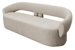 "Terroir'" Modern Couch Outdoor in Boucle & Teak Wood Details