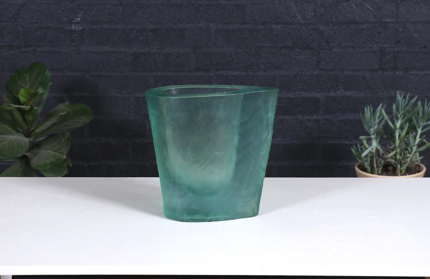 Terry Balle Resin Aqua Sculpture Vase For Sale 1