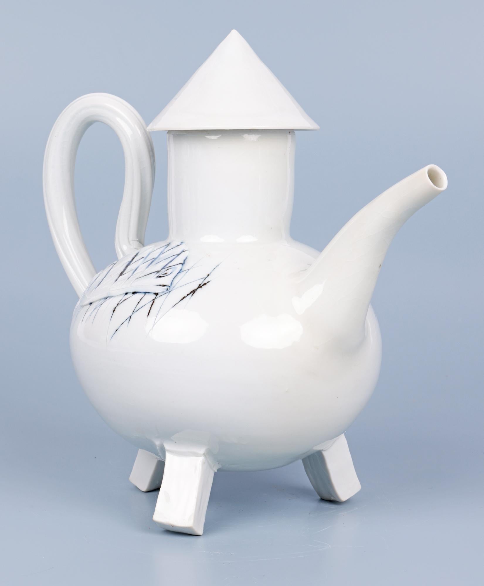 Terry Bell-Hughes Studio Pottery Porcelain Fish Teapot 2