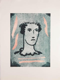 Terry Buchanan (b.1938) - 1998 Collagraph, Ophelia