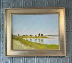 "Barcelona Point" paysage contemporain luxuriant de la baie de Sag Harbor depuis les zones humides.