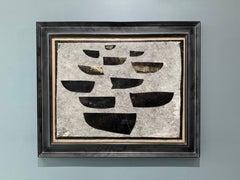 "Castaways" peinture à l'huile, nautique, bateaux, tons neutres