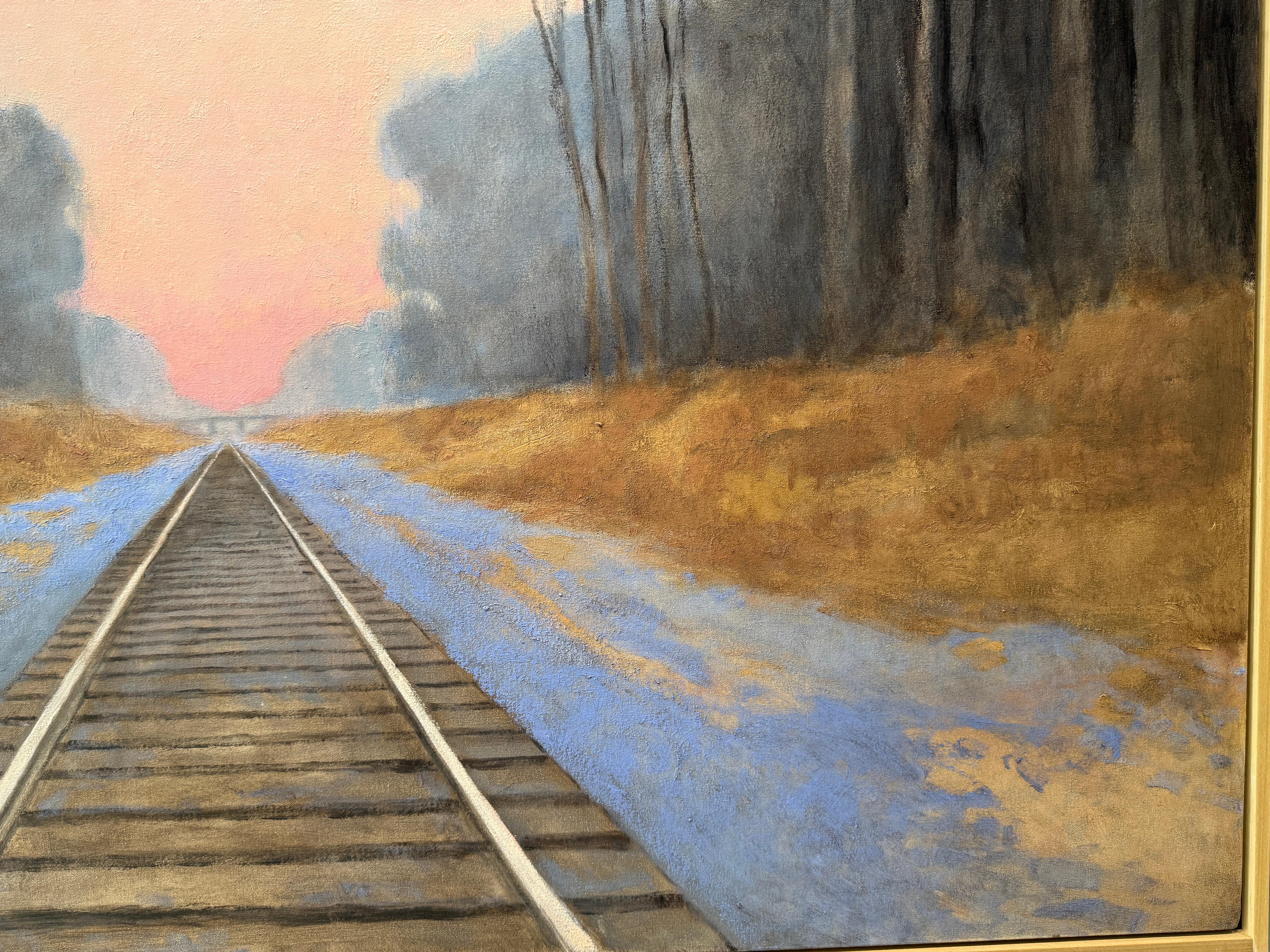 ”Sunset Behind the Barn” American realist, oil painting, sunset, signed & framed For Sale 8