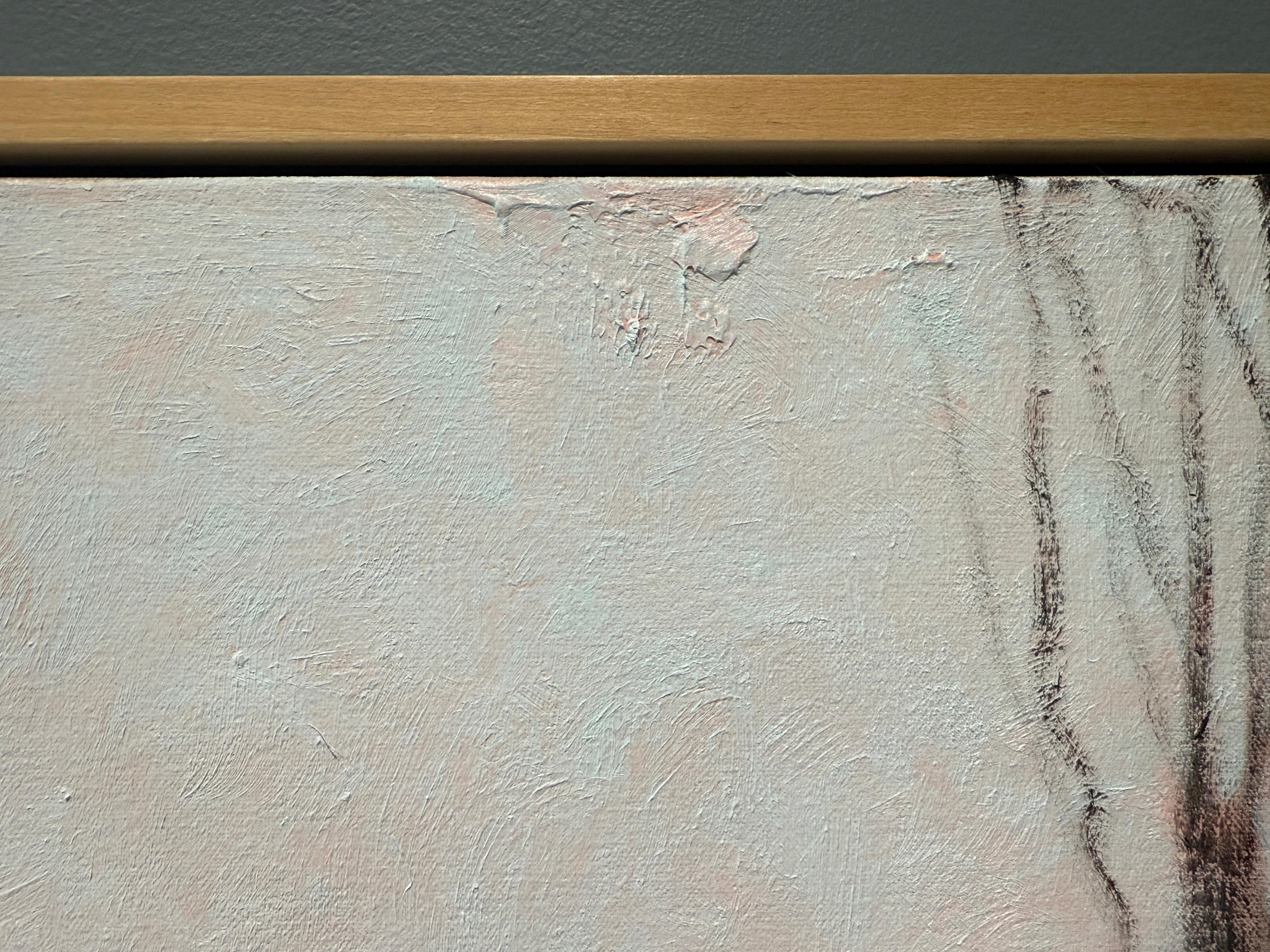 ”Sunset Behind the Barn” American realist, oil painting, sunset, signed & framed For Sale 11