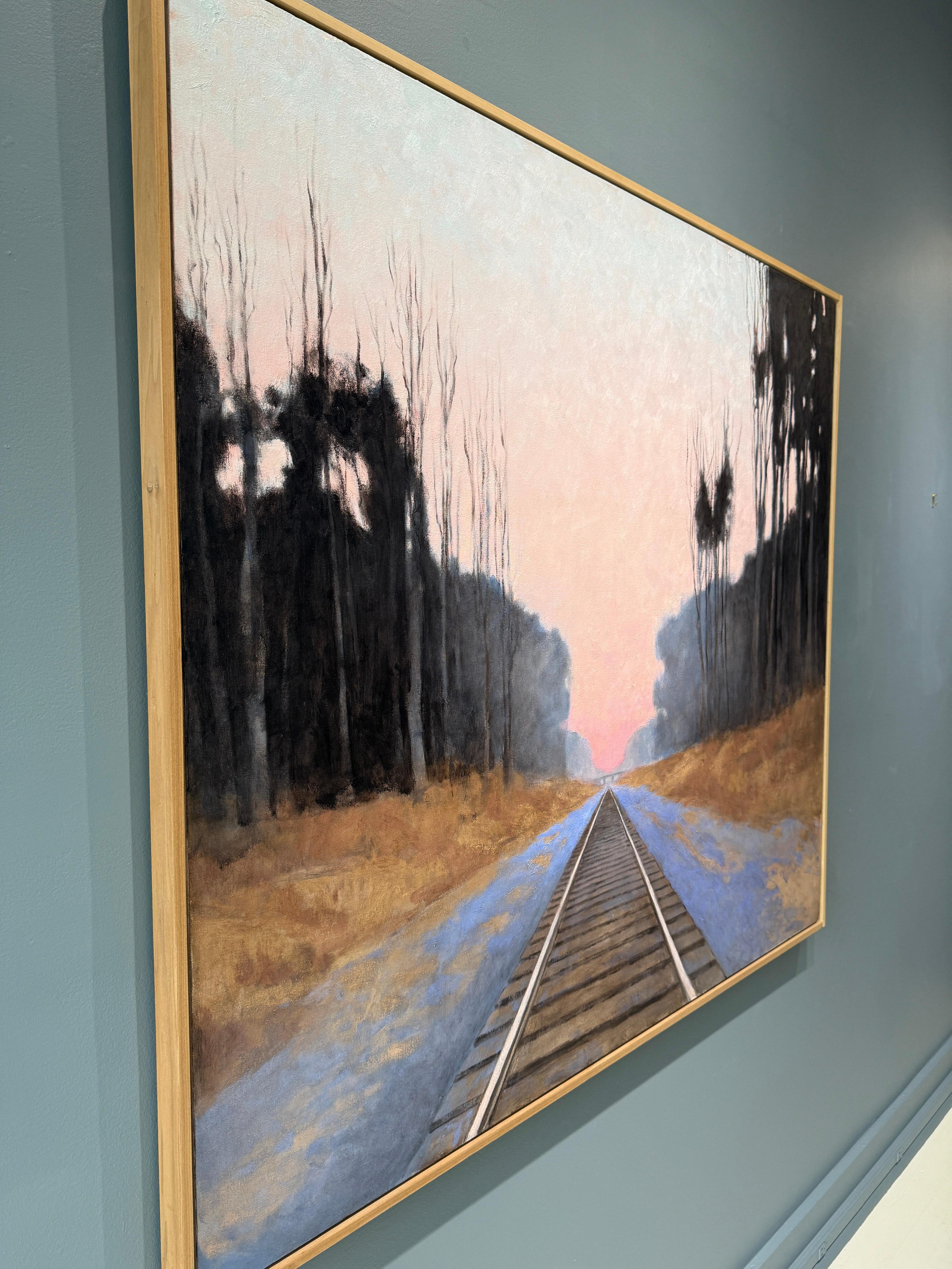 ”Sunset Behind the Barn” American realist, oil painting, sunset, signed & framed For Sale 13