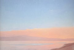 “Sunset in Sagaponack” oil painting of vast sky over beach in The Hamptons, NY