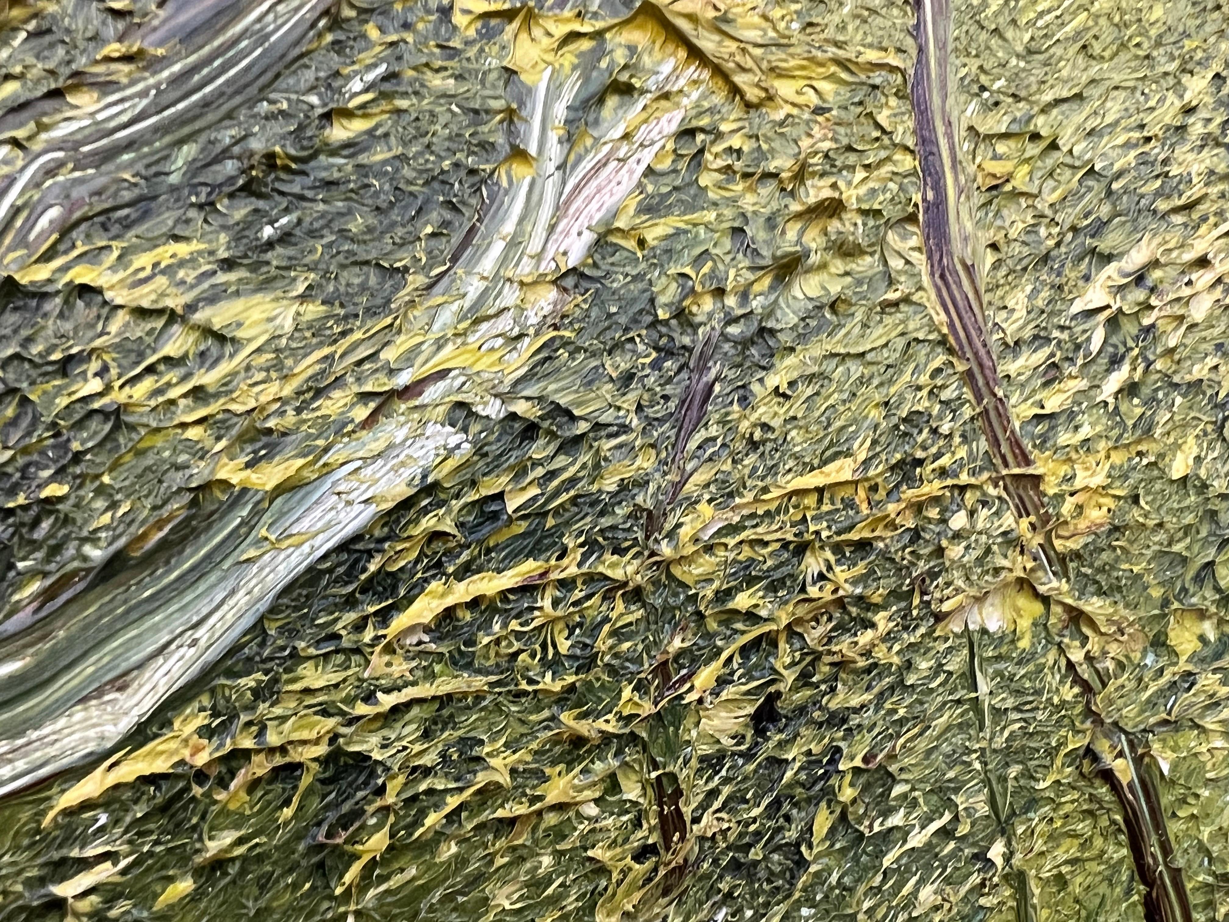 Peinture à l'huile empâtée d'une scène d'arbre de rivière Artiste britannique d'après-guerre et contemporain en vente 8