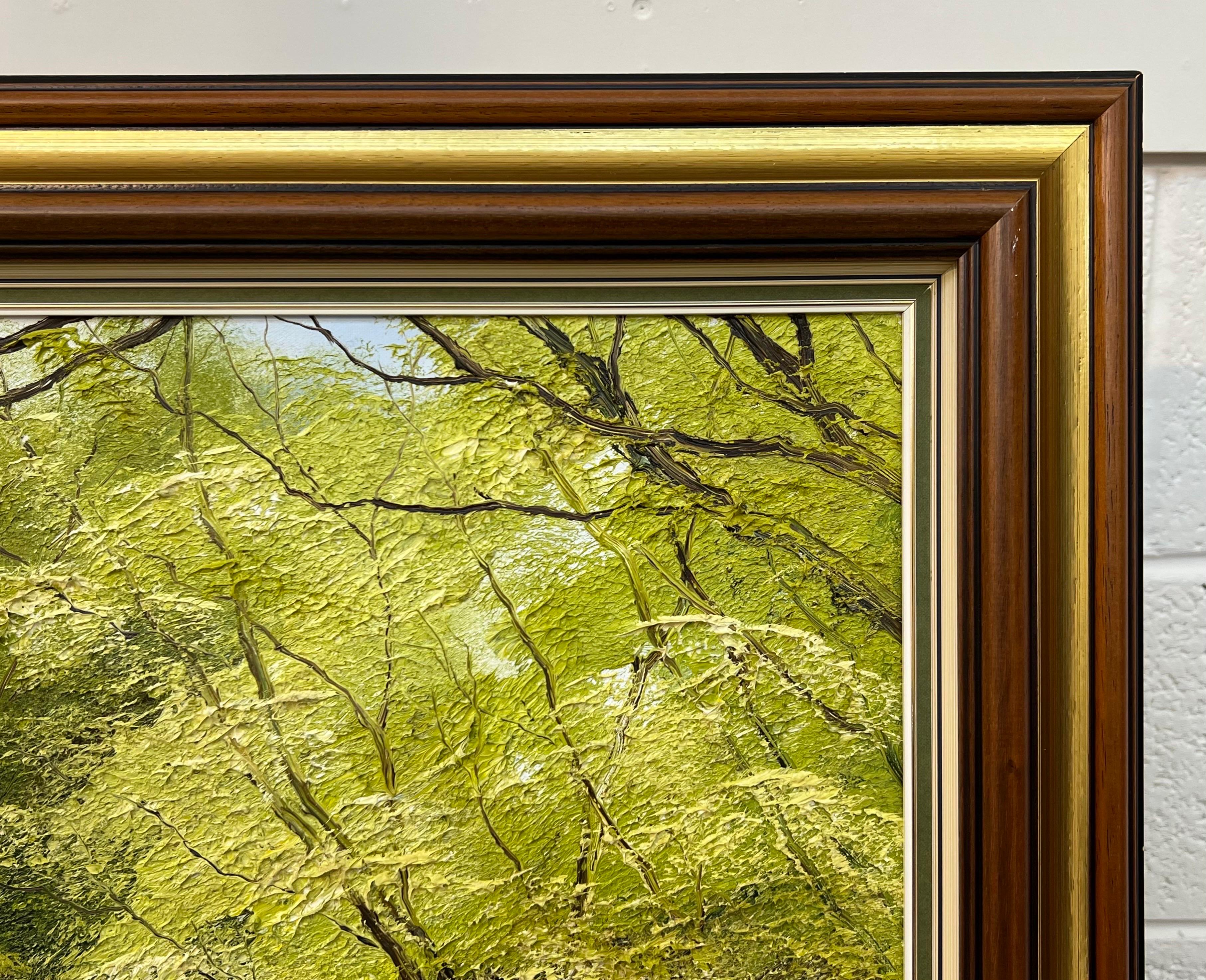 Pintura al óleo Impasto de Escena de Árbol Fluvial Artista Británico de Posguerra y Contemporáneo en venta 10