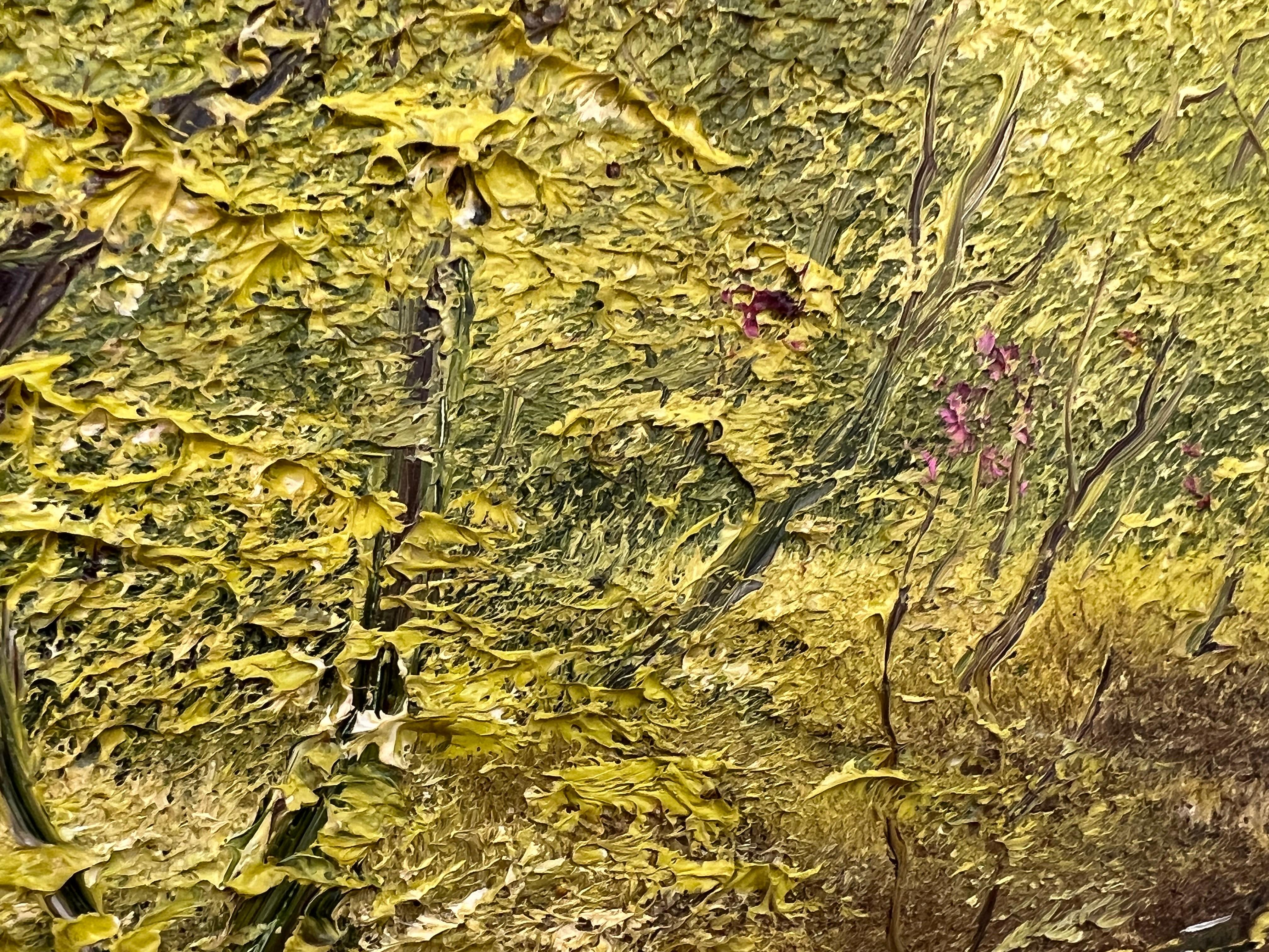 Peinture à l'huile empâtée d'une scène d'arbre de rivière Artiste britannique d'après-guerre et contemporain en vente 13