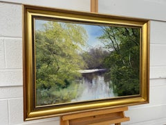 Impasto Oil Painting of River Tree Scene British Postwar & Contemporary Artist