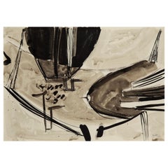 Terry Frost, Thrust, Modern British Picture, Ink and Wash on Paper, 1950s