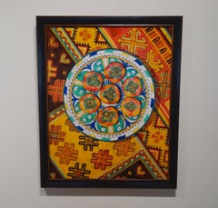 Terry Furchgott, "Persimmon Patterns", 2016, acrylic on paper, 27" x 22"